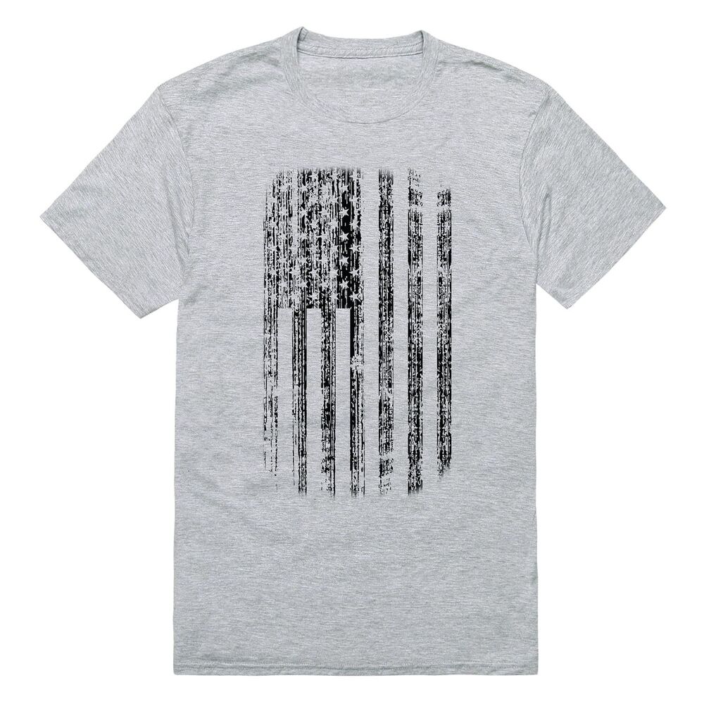 Rapiddominance Mens Distressed American Flag Tee Heather Grey Small NWT T-Shirt